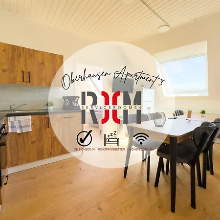 דירה Serviceroom24 - 3 In Wlan - Smart-tv - 24-7 Check-in Und Kueche אוברהאוזן