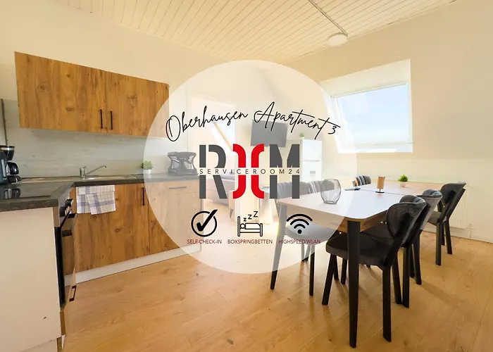 公寓 Serviceroom24 - 3 In Wlan - Smart-tv - 24-7 Check-in Und Kueche 奥伯豪森